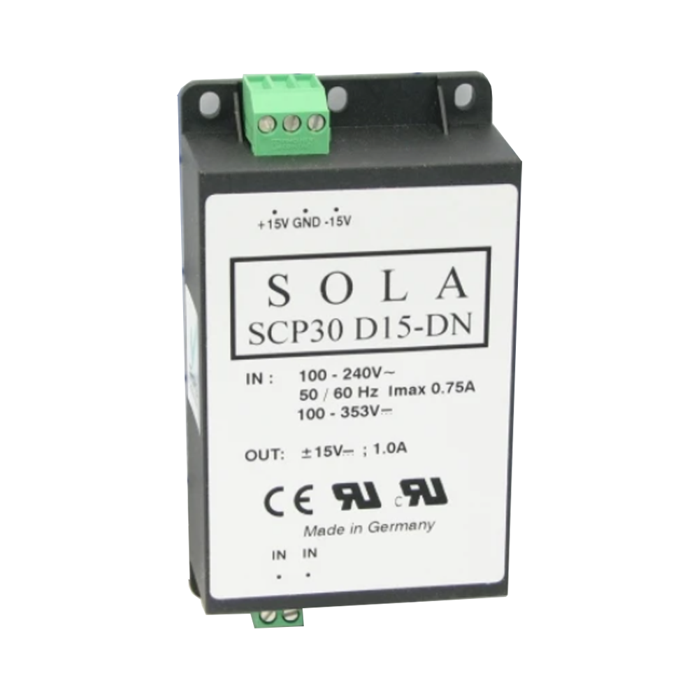 SCP30D15UDN SOLAHD SCP DIN POWER SUPPLY, 30W, 15/15V OUTPUT, 85-264V IN, SWITCHING, LOW PROFILE(SCP 30D15-DN)